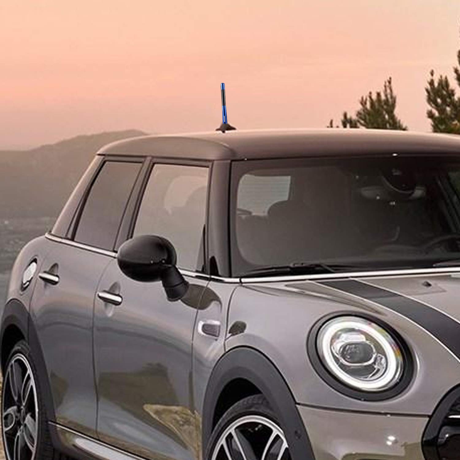 Mini Cooper Short Antenna - Compatible with All Models (Blue) for Enhanced Signal