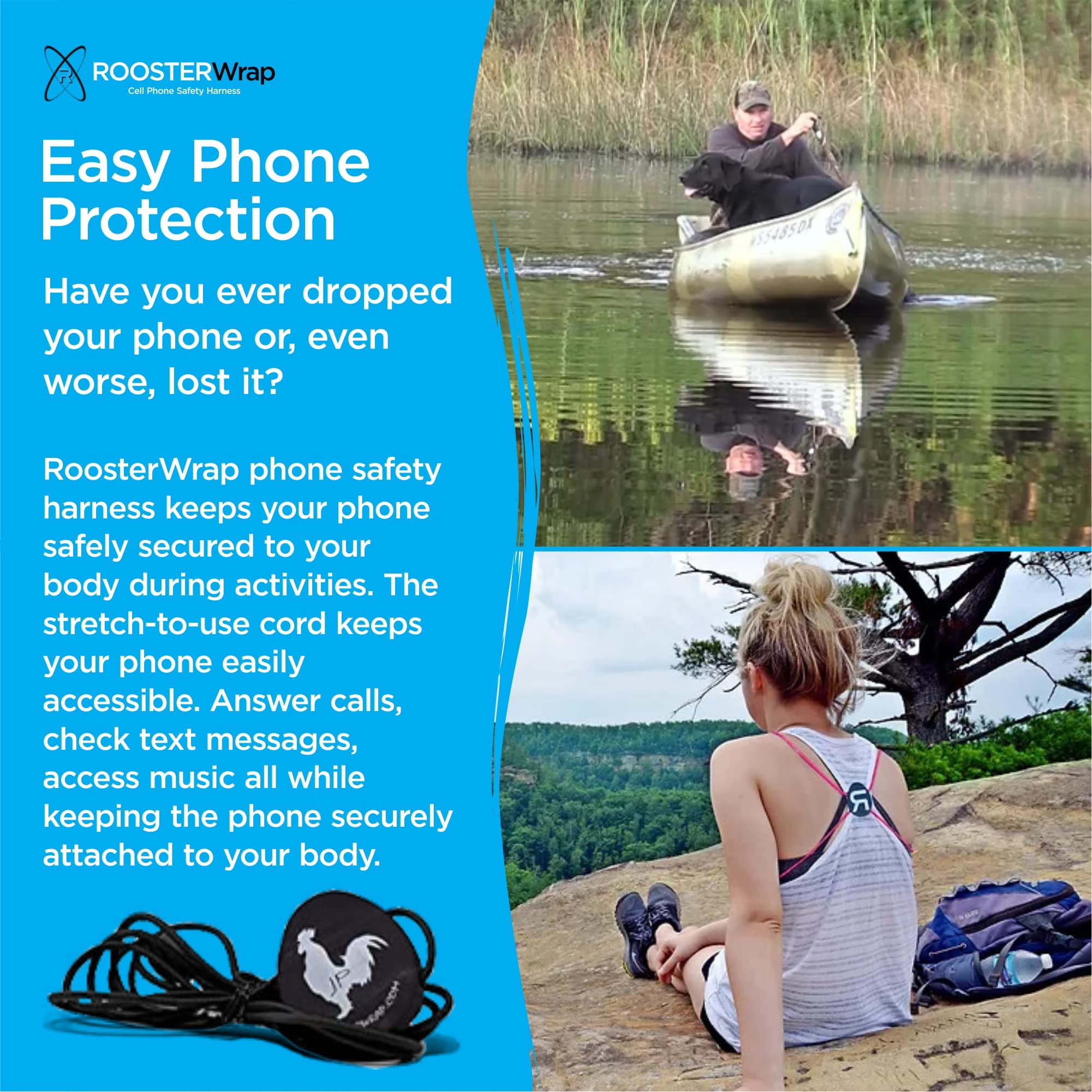 Retractable Neon Orange Cell Phone Holder - Adjustable Chest Strap for Running, Cycling & Outdoor Activities - Phone Case Accessory for iPhone & Android