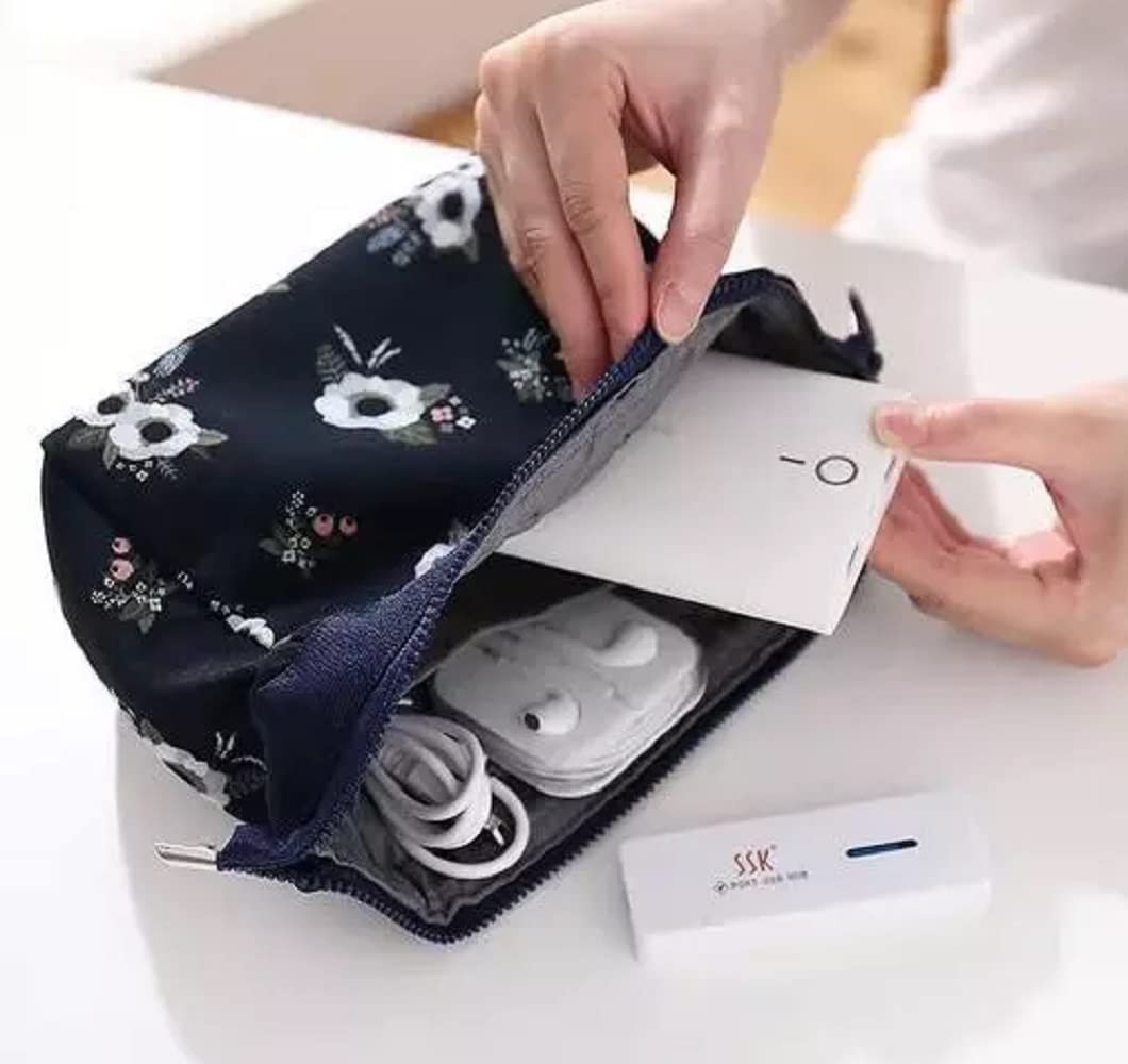 AIMERS Printed Makeup Organizer Pouch for Women - Portable Cosmetic & Toiletry Bag for Brushes, Cosmetics, Travel Essentials (Pack of 2) | Perfect for Travel, Gym, Home Storage & Daily Use