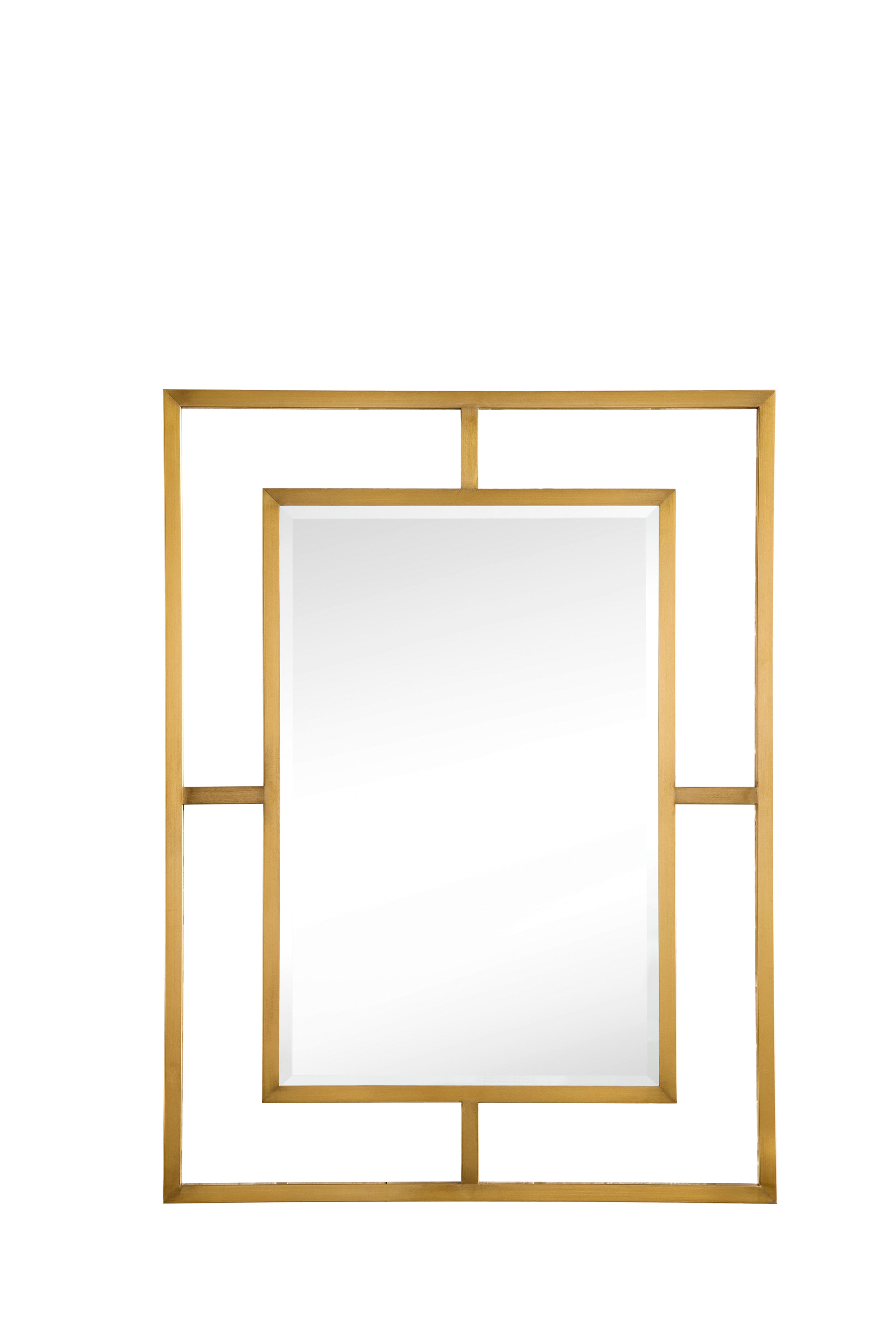 Boston 30-Inch Rectangular Wall Mirror with Radiant Gold Frame - Perfect for Living Room, Bedroom, or Entryway Decor