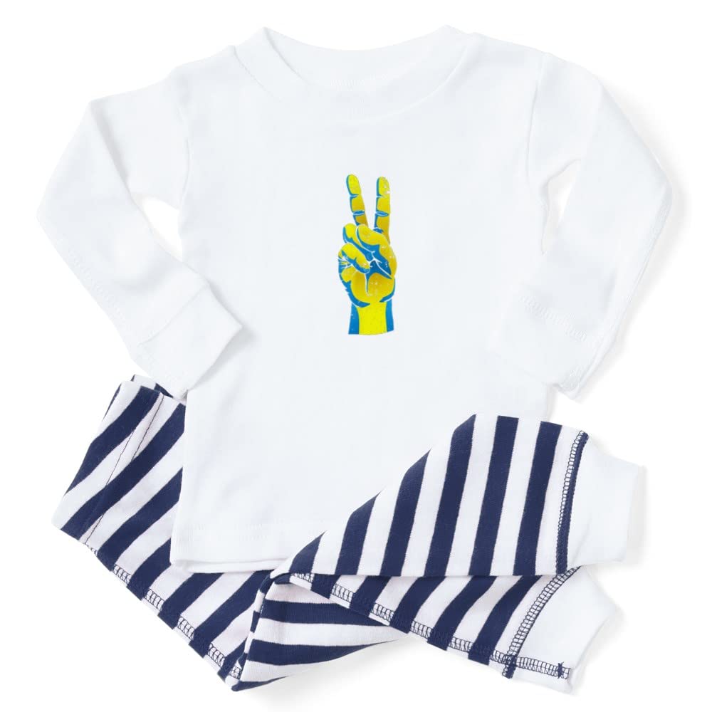 Peace for Ukraine Baby Pajamas - Soft Ukrainian Flag Print Hand Pajamas for Infants & Toddlers - Perfect for Bedtime, Playtime & Showing Support