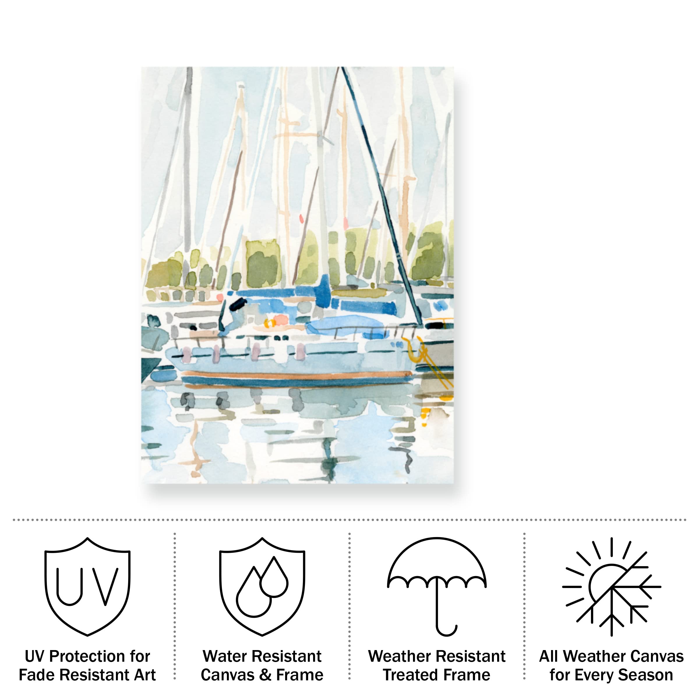 Emma Caroline 'By the Bay II' Waterproof Outdoor Wall Art - Coastal Decor for Patio, Garden, and Beach House