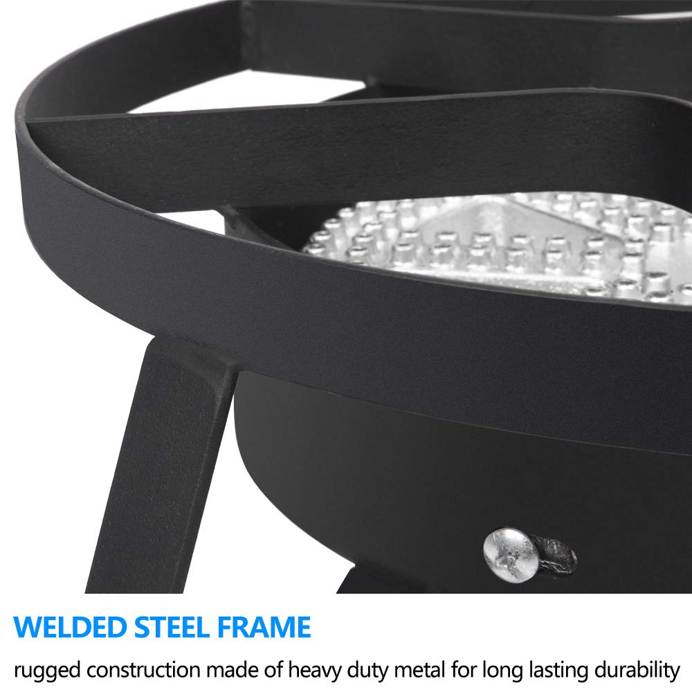 200,000 BTU Heavy Duty Propane Burner Stove with Adjustable 0-20 PSI Regulator & 4ft Hose - Outdoor Cooking, Turkey Frying, Home Brewing - Perfect for Backyard BBQs, Camping & Large Batch Cooking