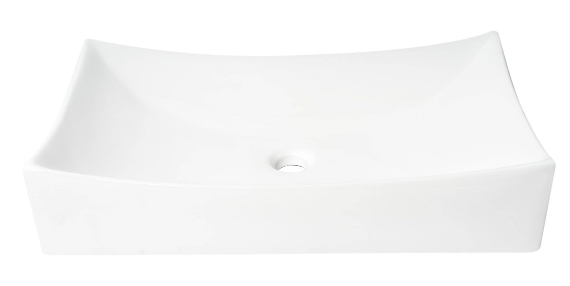 ALFI ABC904 White Ceramic Bathroom Sink - Modern Drop-in Vanity Sink for Powder Room, Guest Bath & Small Spaces