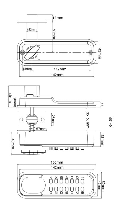 Keyless Entry Door Lock - Mechanical Keypad Code Password Security Lock for Indoor & Outdoor Doors | Ideal for Homes, Apartments & Offices