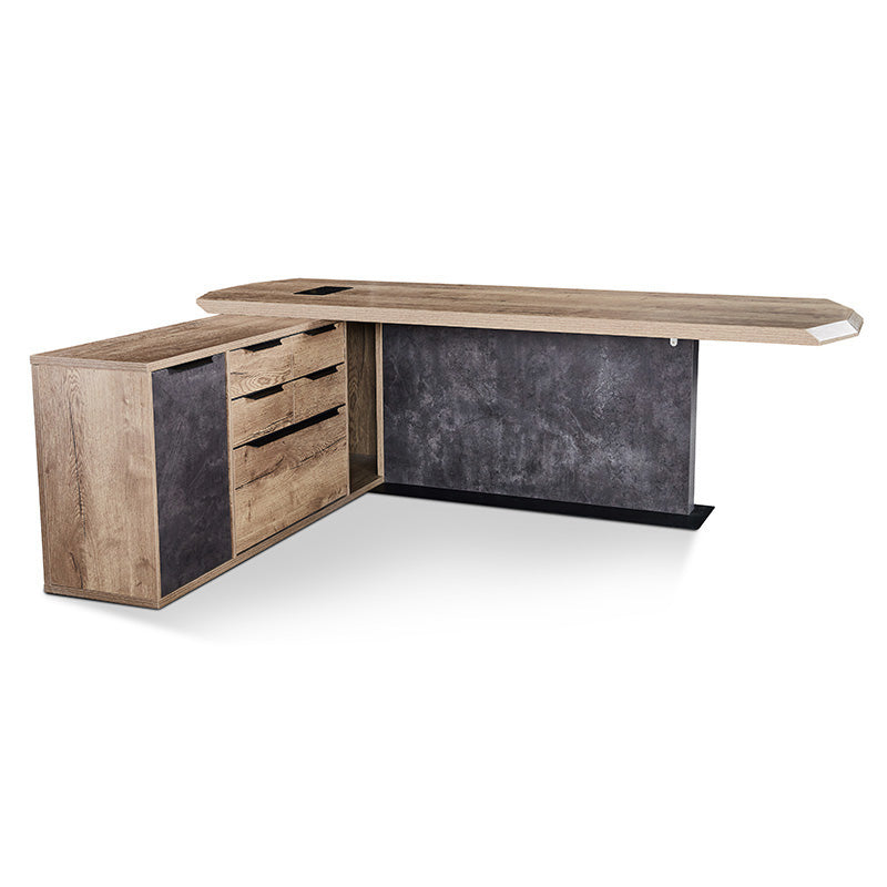 Premium MAGNUS Executive Office Desk with Left Return - 2.4M Tobacco Finish | Modern L-Shaped Workstation for Home Office & Corporate Spaces | Ideal for Professionals, Managers & Remote Workers