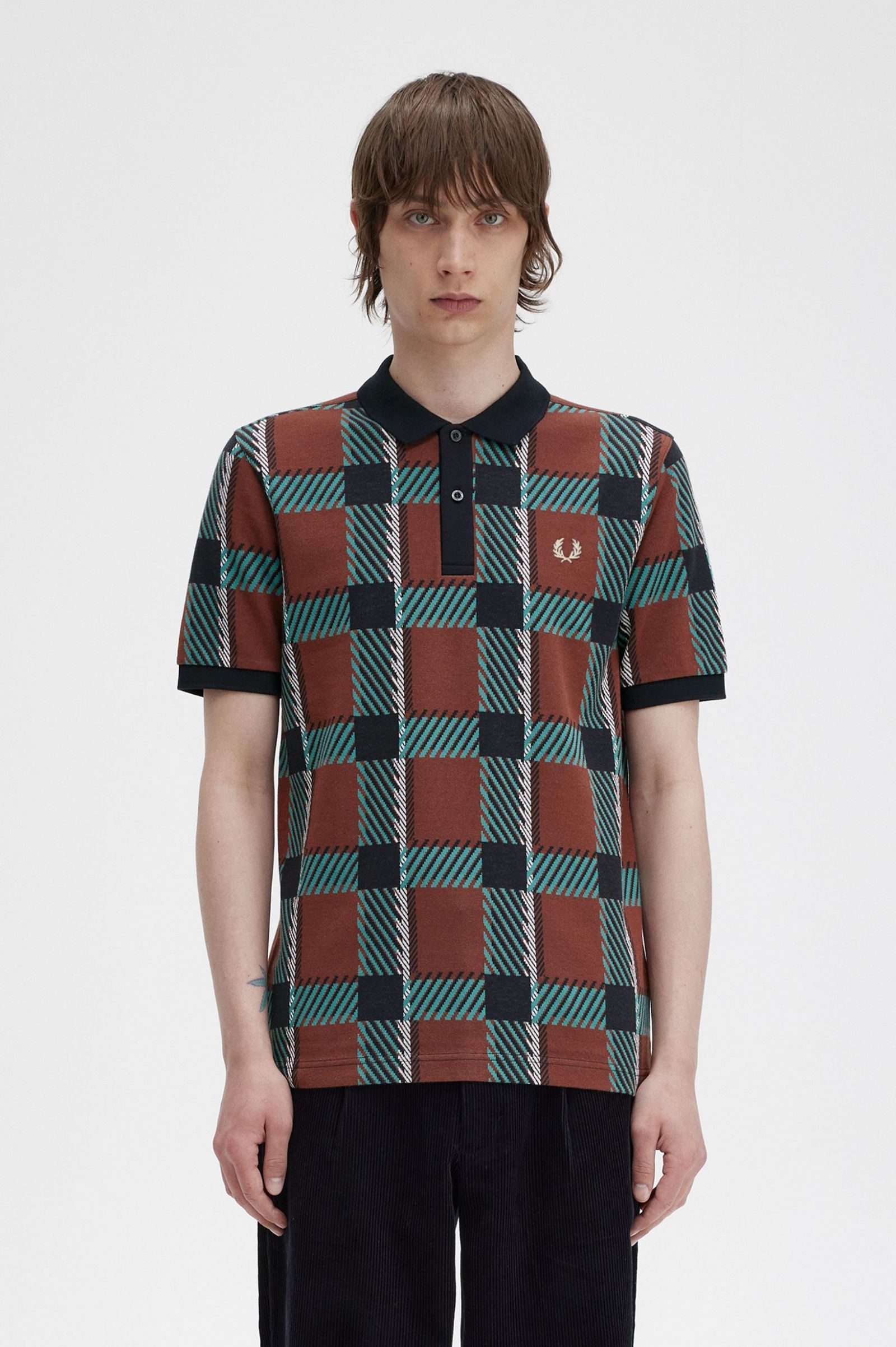 Glitch Knitted Polo Shirt for Men - Trendy Casual Wear for Street Style & Everyday Outfits