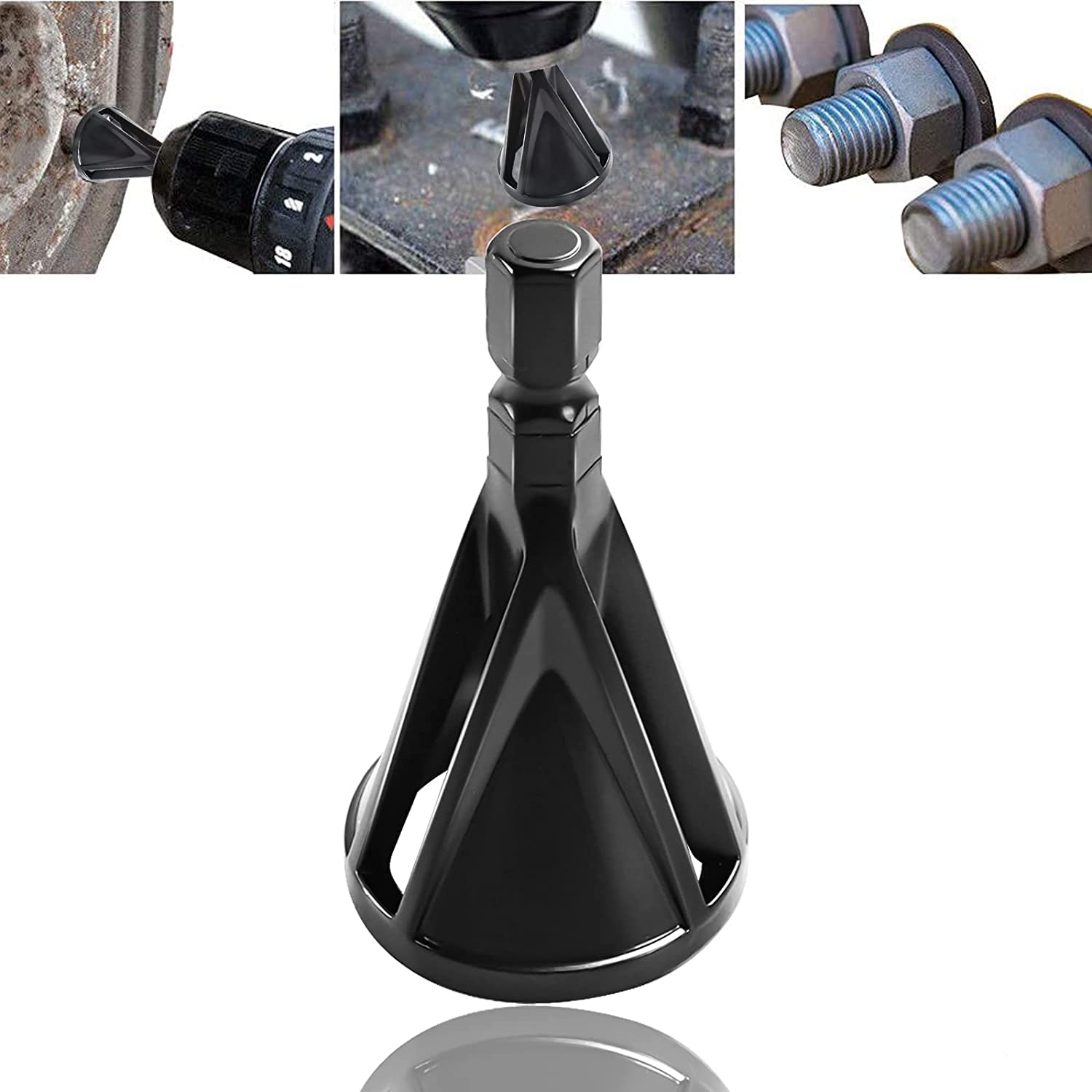 High-Speed Stainless Steel Deburring & Chamfering Tool - Hexagon Black (1pc) for Metal Repair, Drill Bit Burr Removal | Perfect for DIY, Metalworking & Automotive Projects