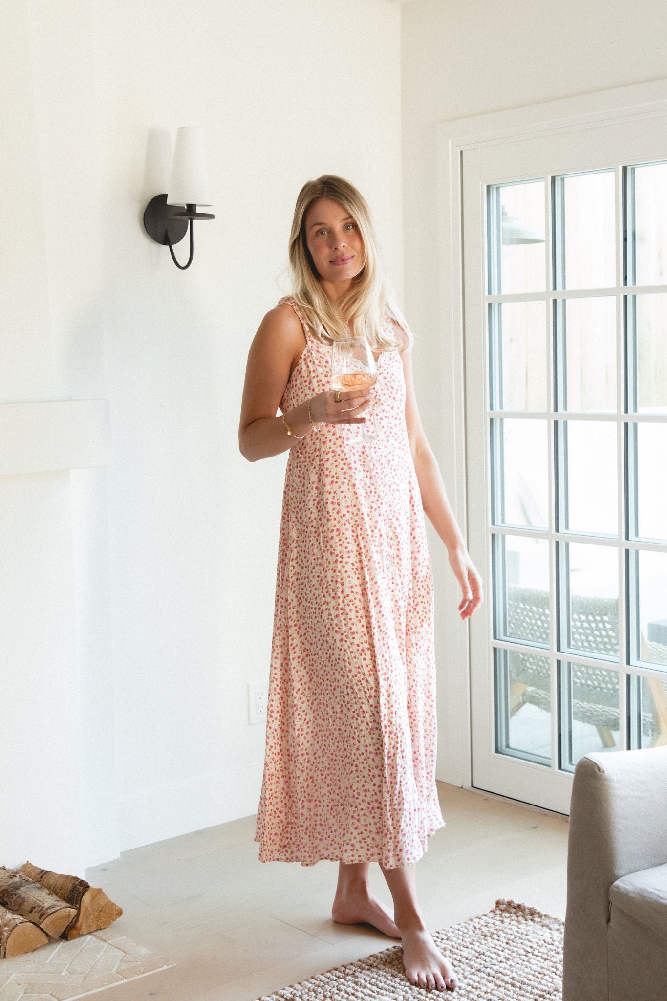 Gioia Floral Button-Down Dress for Women - Elegant Summer Midi Dress for Casual Outings, Parties & Office Wear