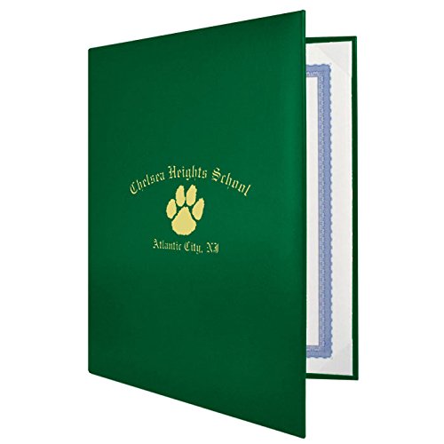 Jones School Supply - 50 Pack Green Custom Diploma Covers for Graduation Certificates - Perfect for Commencement, Awards & Academic Achievements