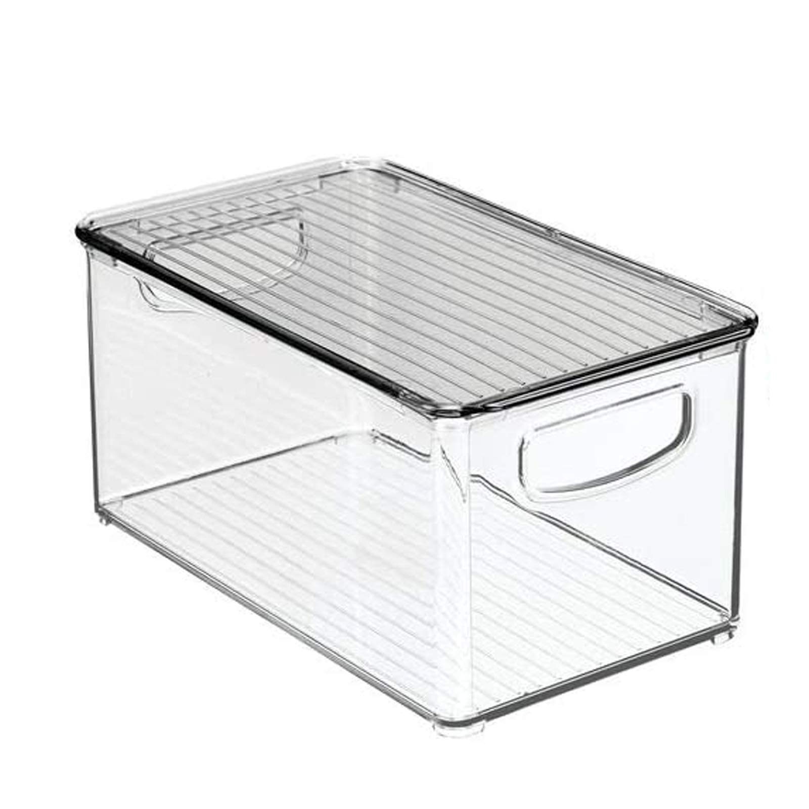 Stackable Plastic Food Storage Containers with Handles - 6-Pack for Kitchen Pantry, Refrigerator & Freezer Organization | Perfect for Meal Prep, Leftovers & Bulk Food Storage
