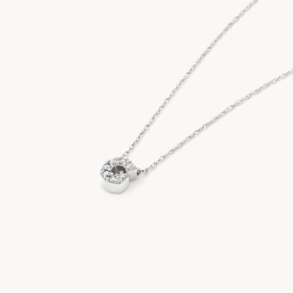 Diamond Letter G Necklace in Sterling Silver - Elegant Initial Jewelry for Women, Perfect Gift for Birthday, Anniversary & Valentine's Day
