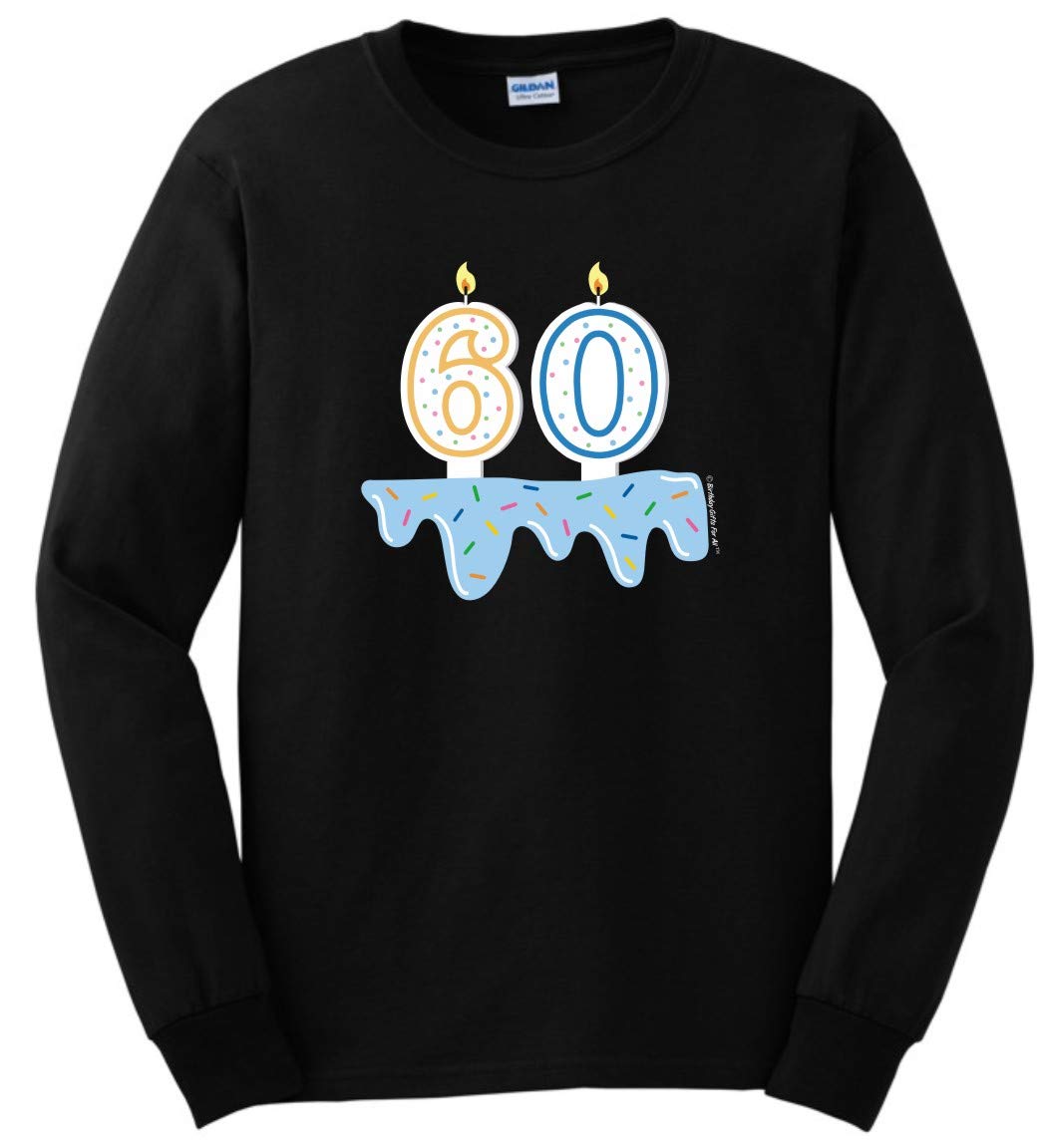 60th Birthday Cake Candles Long Sleeve T-Shirt - Perfect Gift for Milestone Celebrations & Casual Wear