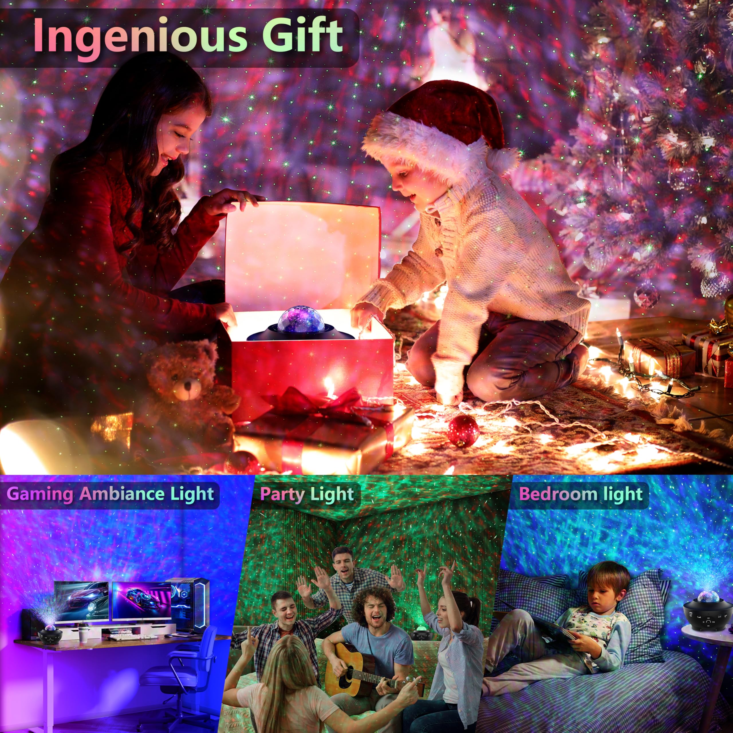 Galaxy Projector for Bedroom - Starry Night Sky Projector with Bluetooth Speaker, Timer, APP & Remote Control | Perfect for Kids Room, Meditation, Home Theater & Romantic Ambience