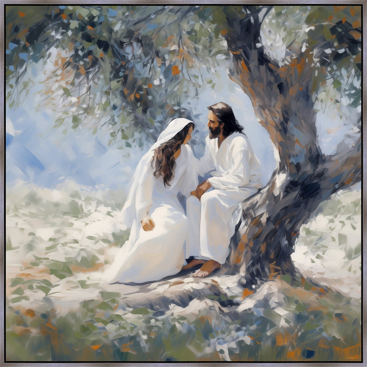 Abide With Me Large Wall Art Gallery Wrap Canvas - Inspirational Christian Home Decor for Living Room, Bedroom & Office