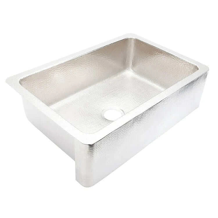 Thompson Quiroga 33-Inch Hammered Stainless Steel Farmhouse Kitchen Sink KSA 3322HSS - Perfect for Modern Farmhouse, Rustic & Country Style Kitchens