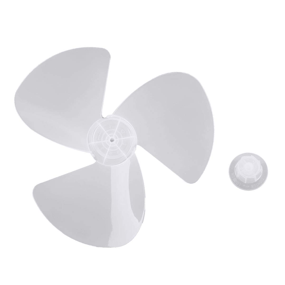 16 Inch Plastic Fan Blades (3 Leaves) with/Without Nut - Replacement Parts for Standing & Pedestal Fans - Durable Table Fan Accessories - Perfect for Home, Office & Outdoor Cooling