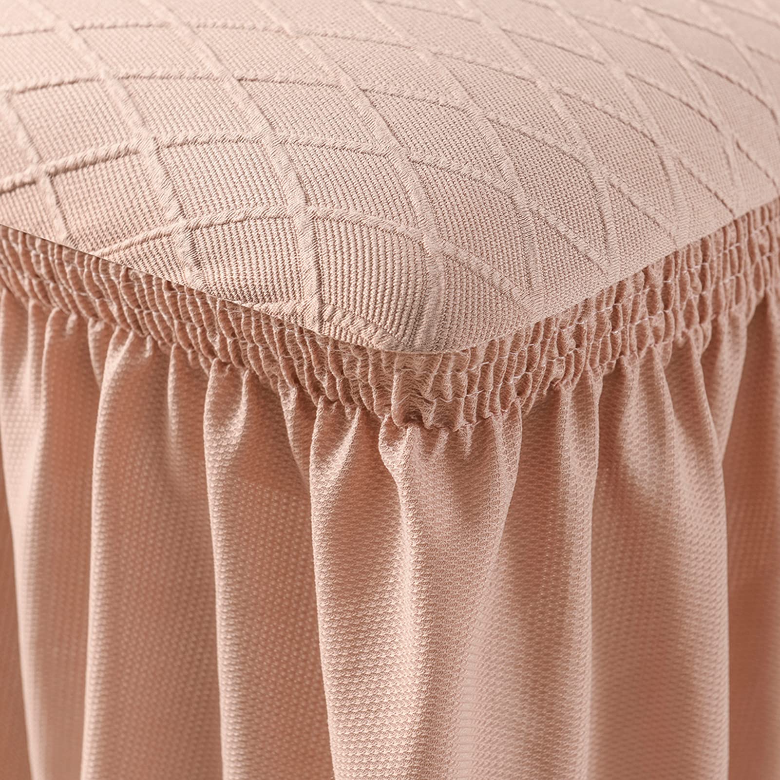 Stretch Jacquard Knit Dining Chair Covers Set - Soft Washable Slipcovers for Kitchen & Dining Room Chairs (2-Pack, Apricot) | Perfect for Home Decor, Party Setup & Furniture Protection