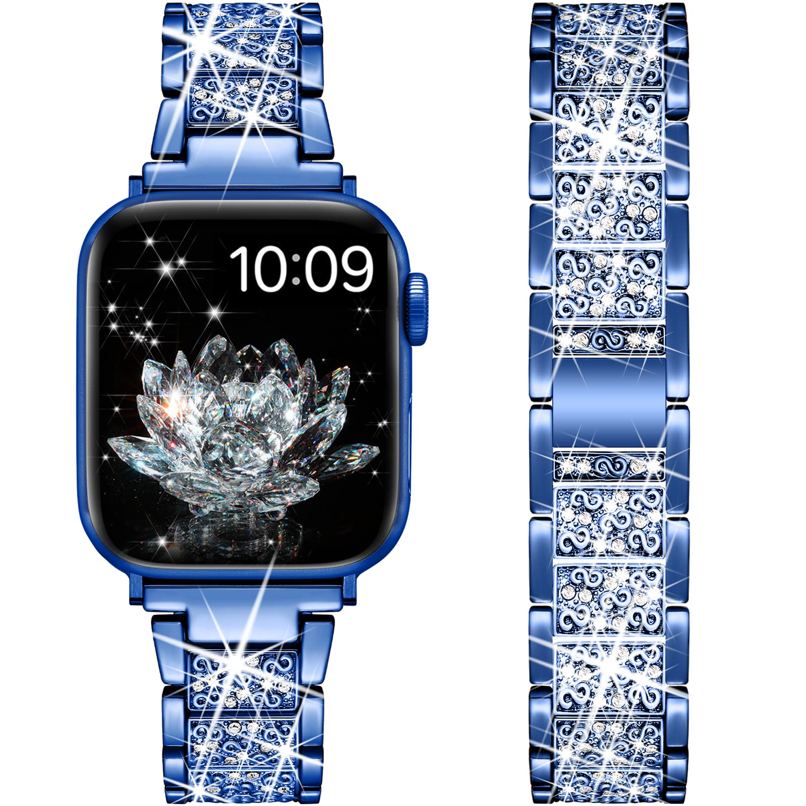 YGTIECS Compatible Apple Watch Bands for Women 38mm 40mm 41mm 42mm 44mm 45mm 46mm 49mm - Bling Diamond Bracelet Band for iWatch Ultra 2/1, Series 10/9/8/7/6/5/4/3/2/1 & SE | Elegant Dressy Strap for Work, Party & Everyday Wear