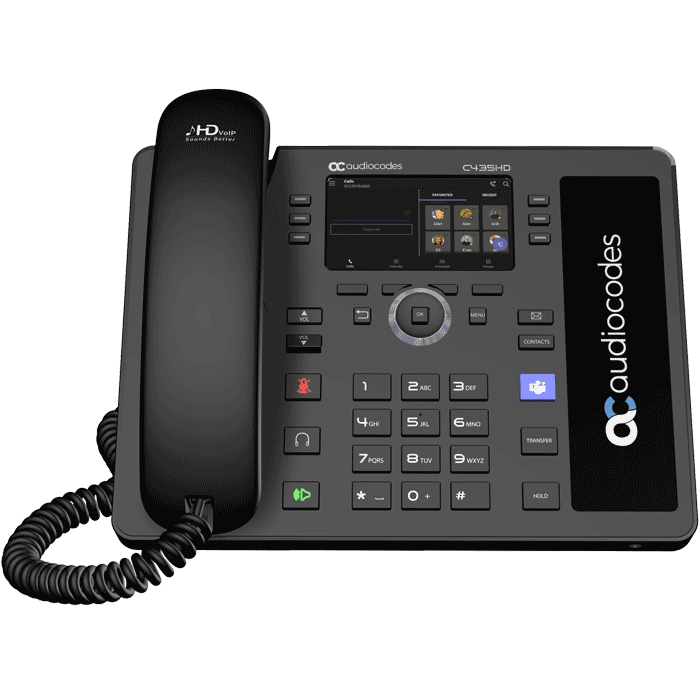 AudioCodes C435HD Microsoft Teams Certified IP Phone - HD Voice, USB Connectivity for Home & Office Business Communication