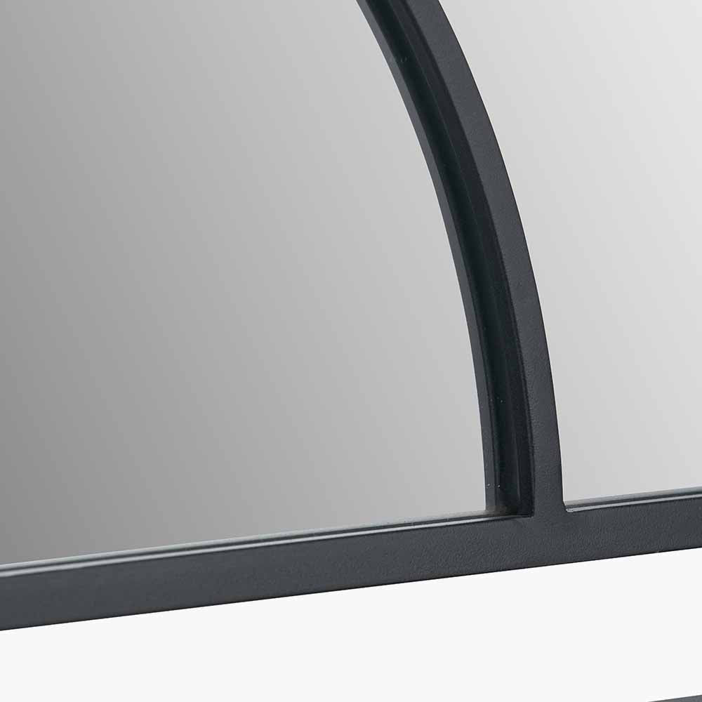 Stylish Black Metal Half Moon Wall Mirror - 2-Piece Set for Home Decor & Bedroom, Living Room, Entryway