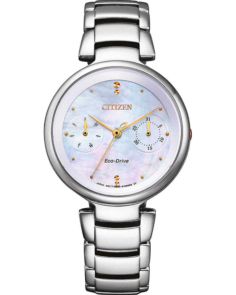 Citizen Chronograph Ladies Watch FD1106-81D - Mother of Pearl Dial, Stainless Steel, Water Resistant | Perfect for Business, Formal Events & Everyday Wear