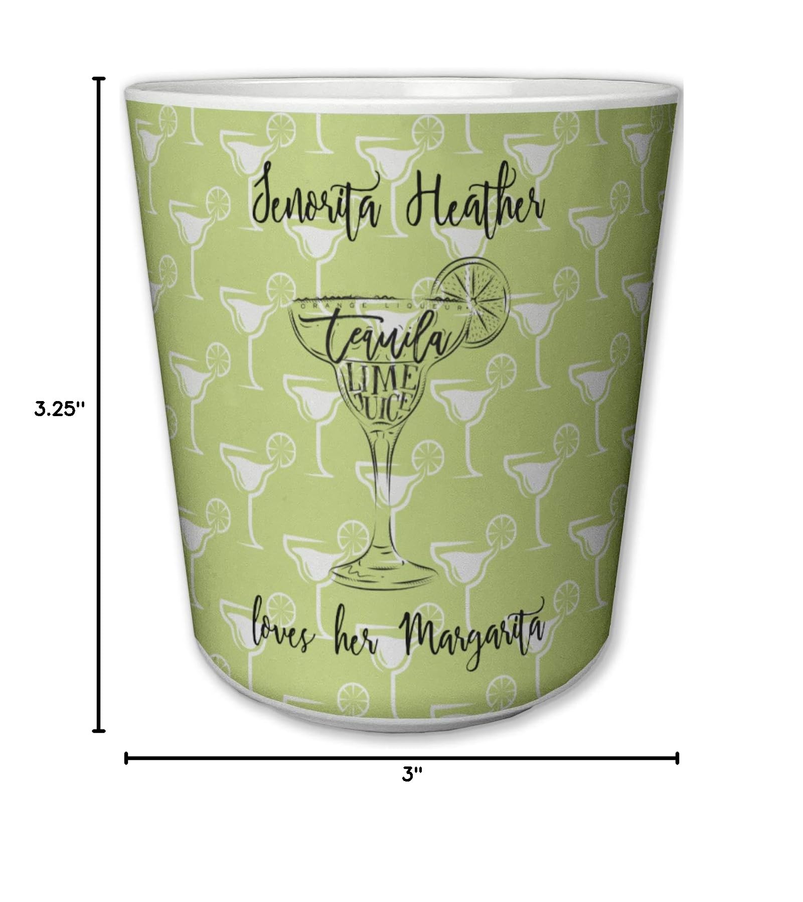 Personalized Margarita Lover Plastic Tumbler 6oz - Custom Name & Design - Perfect for Cocktail Parties, Beach Vacations & Summer Drinks