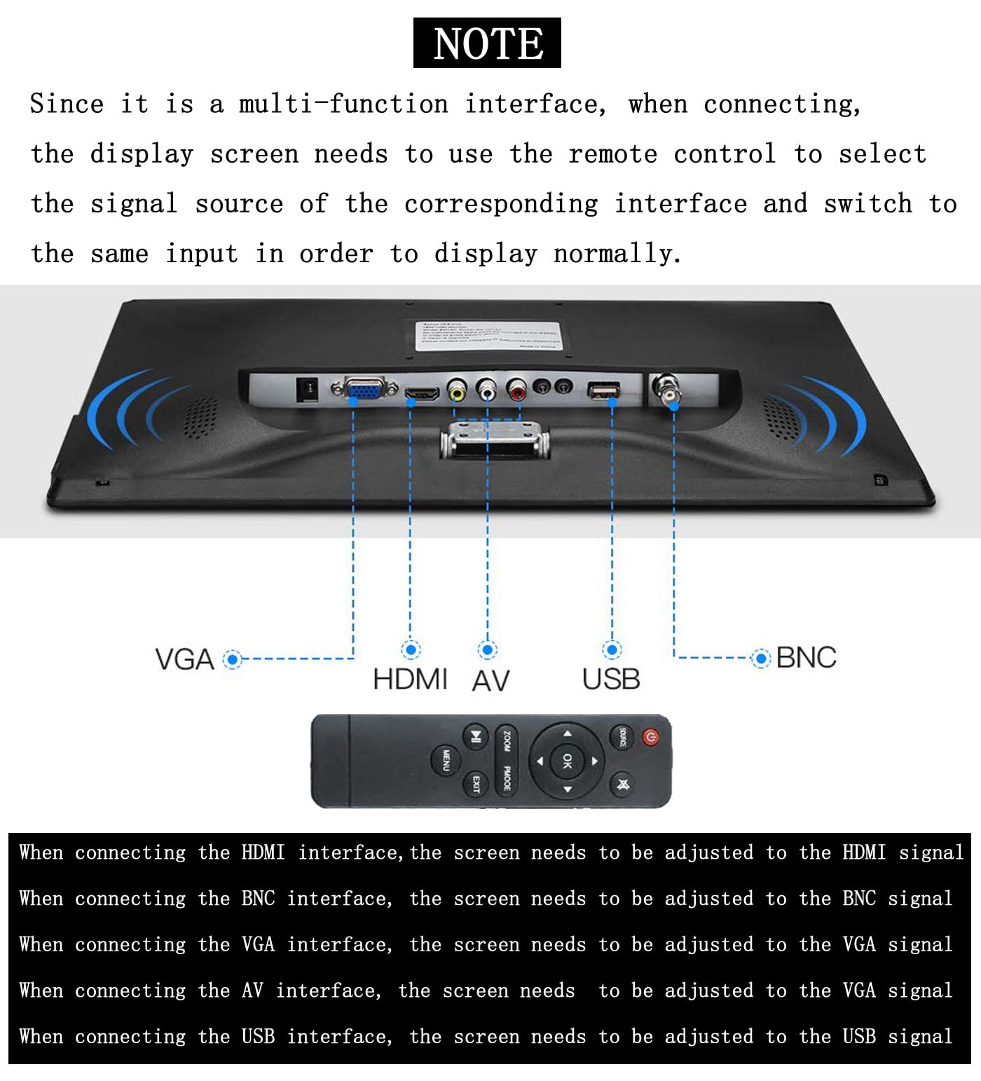 Upinva 11.6 Inch CCTV Security Monitor - Full HD 1920x1080 Resolution, HDMI/AV/BNC/VGA/USB Inputs for Surveillance Cameras & Computer Display - Ideal for Home Security Systems & Business Monitoring