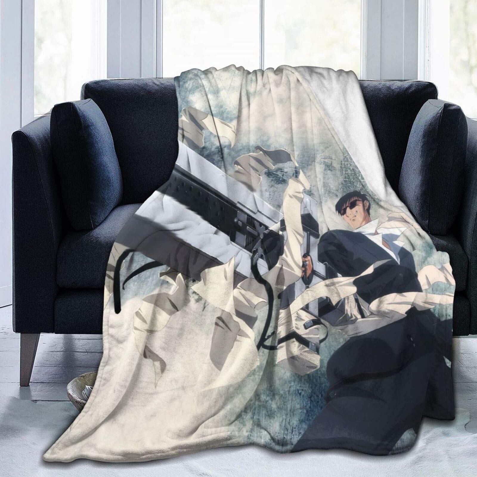 Trigun Anime Blanket - Ultra Soft Microfiber Flannel Throw Blanket for Couch, Sofa & Bed - Lightweight & Comfortable for Living Room, Bedroom & Air Conditioning Use - Perfect for Anime Fans, Movie Nights & Cozy Relaxation
