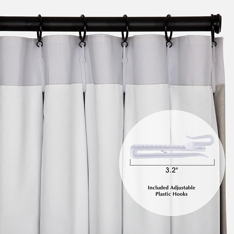 Linen Blackout Curtains 100% Natural - Custom Pleated Drapes for Living Room & Bedroom | Light Grey Linen Window Treatments for Home Decor
