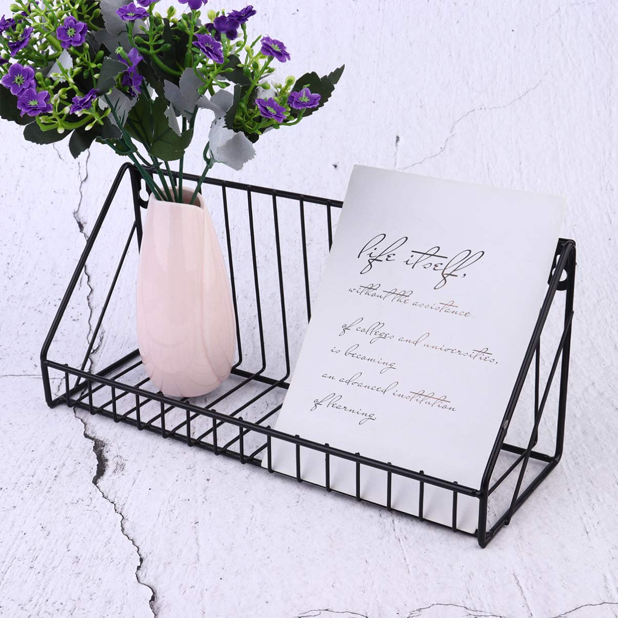 2-Pack Hemoton Metal Wall Storage Baskets - Wrought Iron Pantry Organizer, Cabinet Shelf & Sundries Rack for Kitchen, Bathroom, and Garage Organization