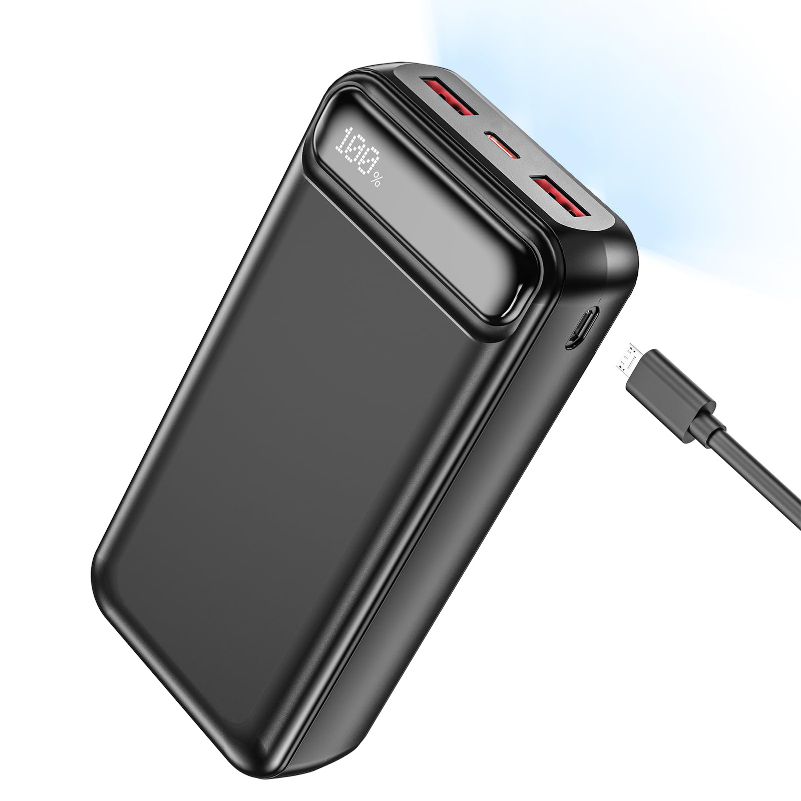 50,000mAh 22.5W Fast Charging Power Bank with Flashlight - 3 USB Ports & Dual Input Portable Charger for iPhone 15/14/13, Samsung Galaxy S23/S22, iPad - Perfect for Travel, Camping & Emergency Power Backup