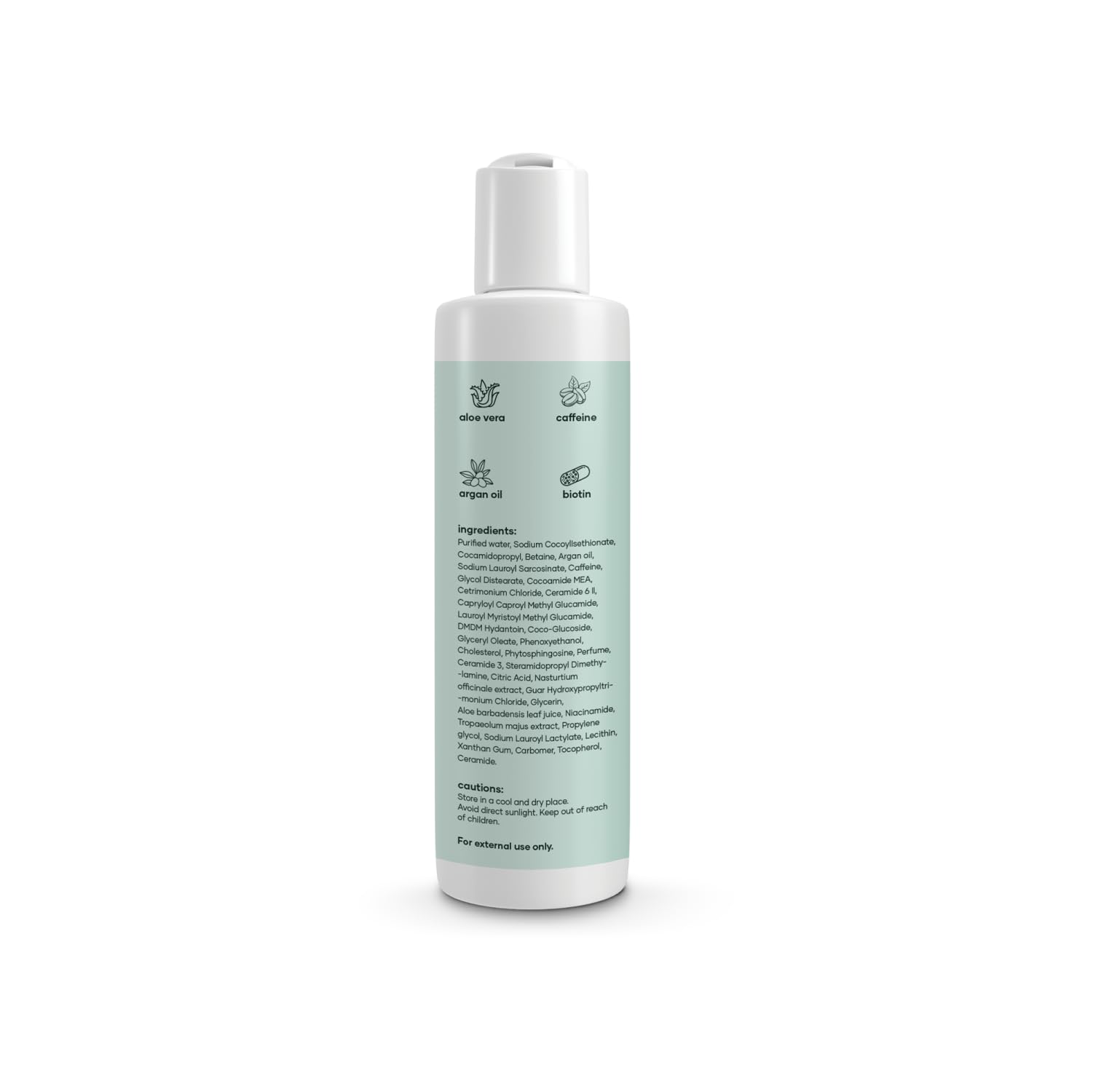 GHC Hair Shampoo with Aloe Vera, Argan Oil & Caffeine - Sulfate, Paraben & SLS Free (200ml) | Hydrating & Volumizing for Dry, Damaged Hair - Daily Use for Shiny, Healthy Locks