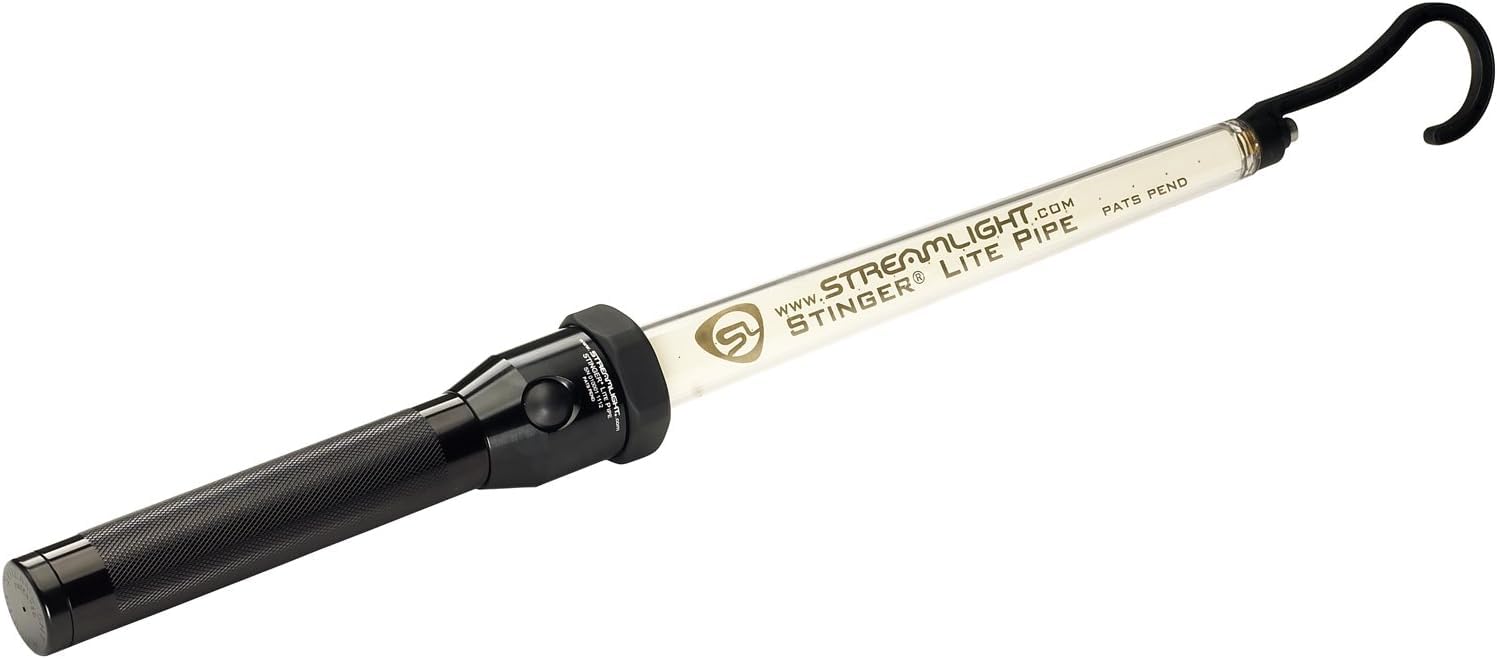 Streamlight 75654 Stinger Lite Pipe Rechargeable LED Work Light - 220 Lumens, 120V AC/DC Charger Included - Perfect for Construction, Auto Repair & Emergency Lighting