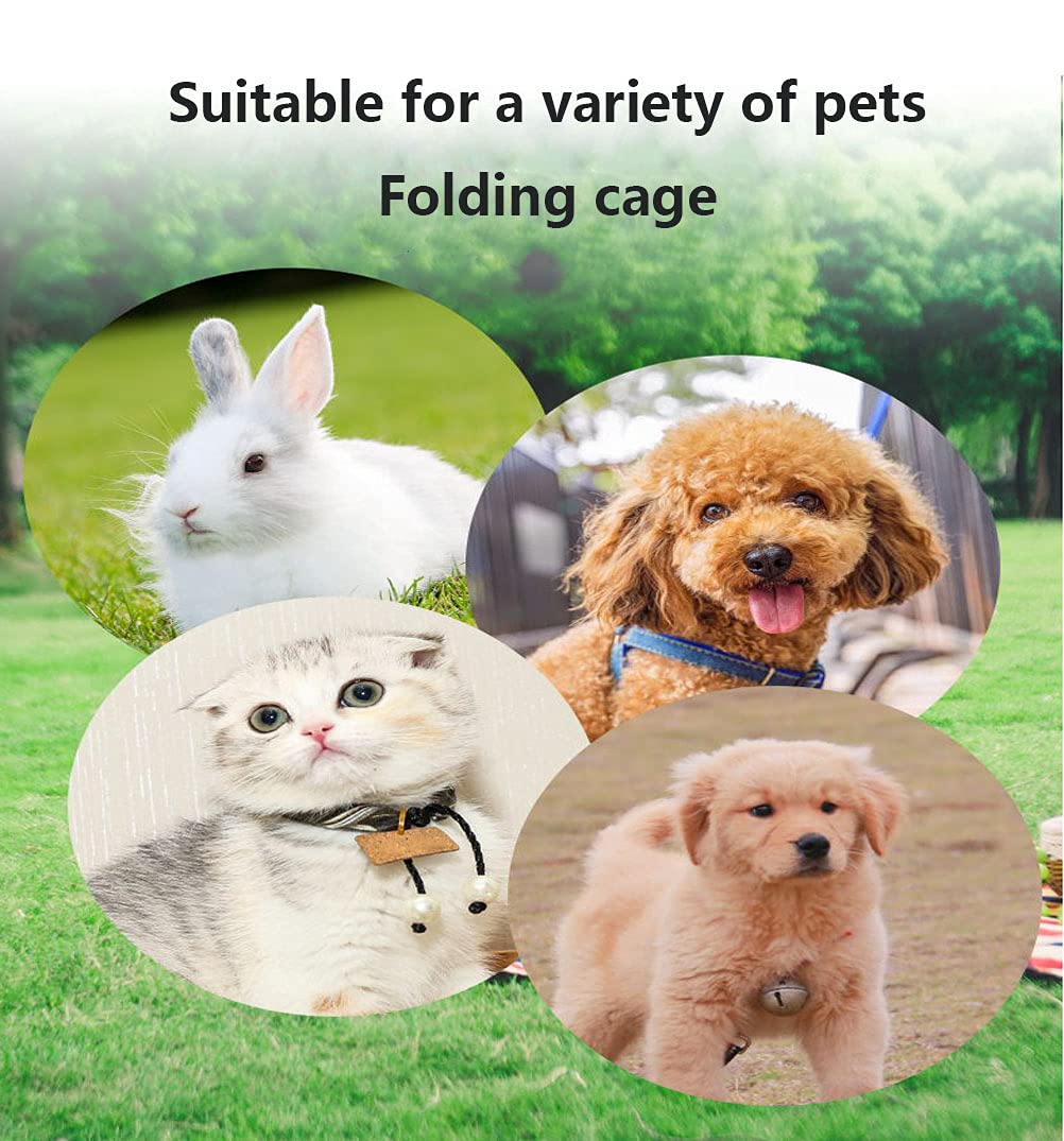 Foldable Metal Dog Crate with Double Doors & Secure Lock - Portable Pet Cage for Small Dogs | Indoor & Outdoor Use, Travel, Training, Vet Visits