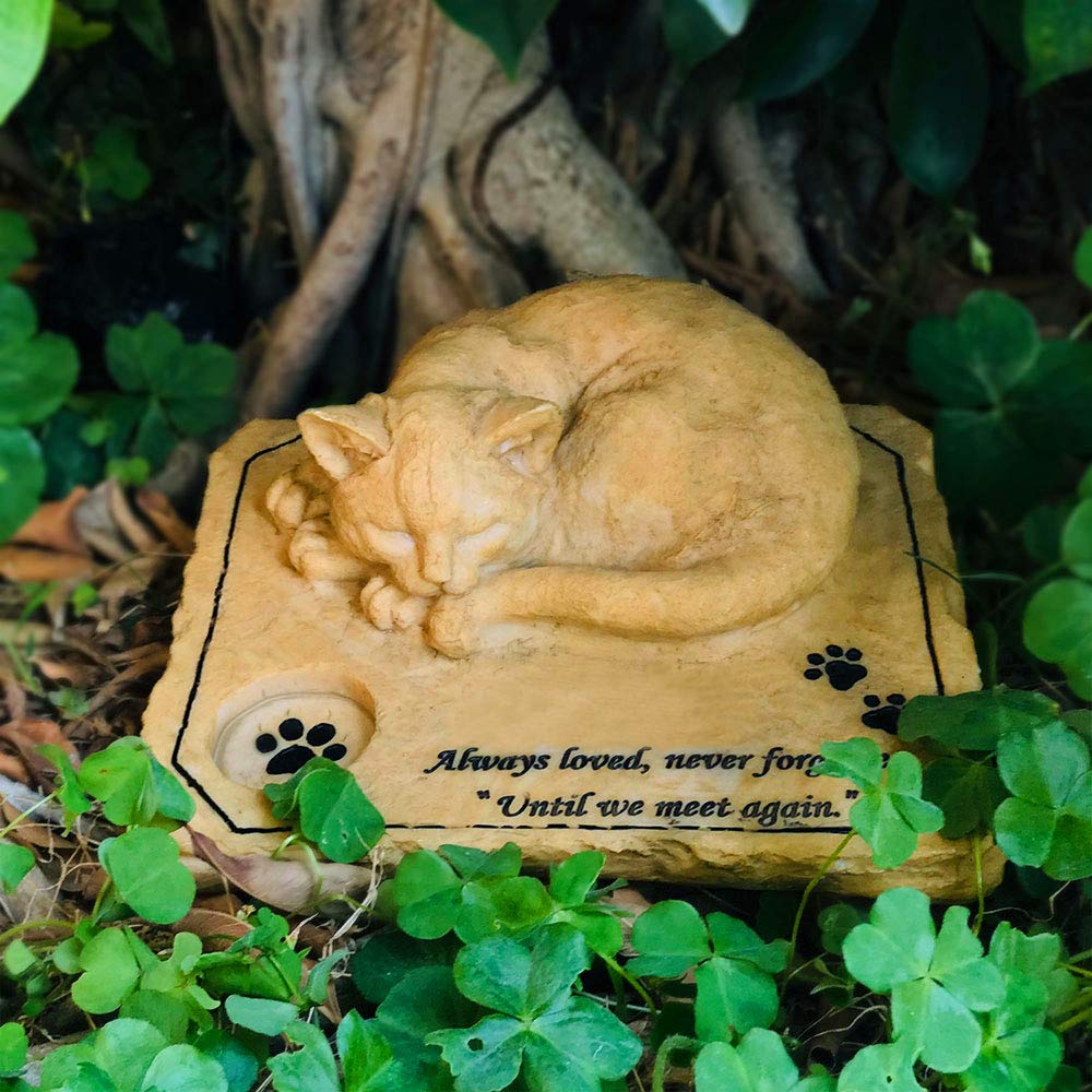 3D Cat Memorial Stone - Personalized Pet Grave Marker for Outdoor Garden, Sympathy Gift for Loss of Cat | Perfect for Backyard Memorials & Pet Cemeteries