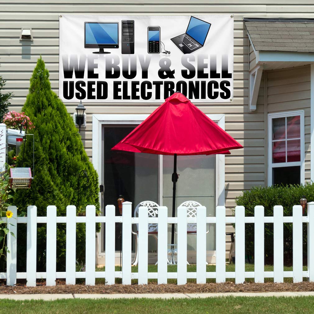 Vinyl Banner 48x96 Inches - Weatherproof Outdoor Business Sign with 8 Grommets | Multiple Sizes Available | Perfect for Yard Sales, Industrial Use & Electronics Trade Shows