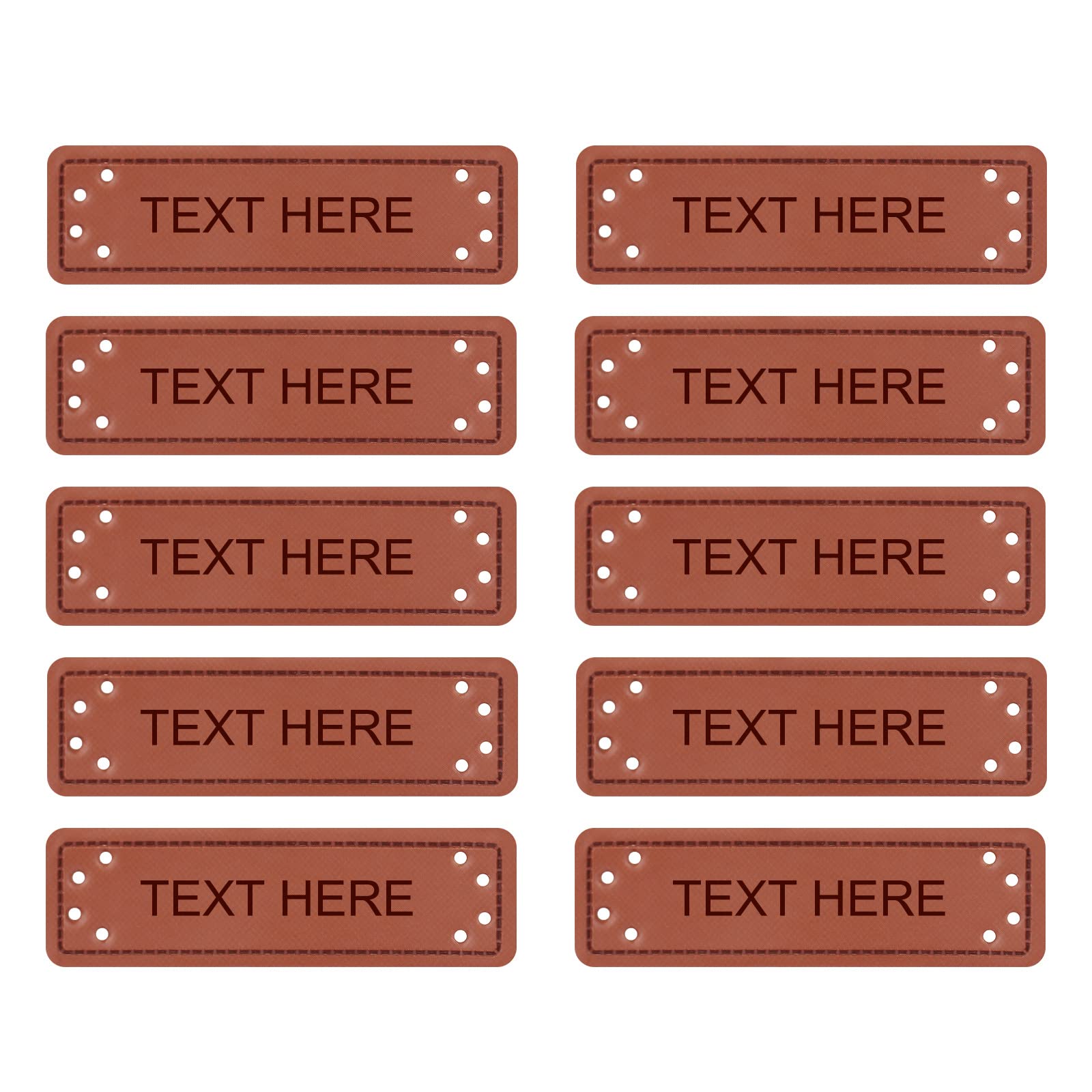 Custom Garment Labels - Personalized Leather Clothing Tags for Knitting & Sewing - 10PCS Handmade Name Labels for DIY Crafts, Baby Clothes & Gift Packaging