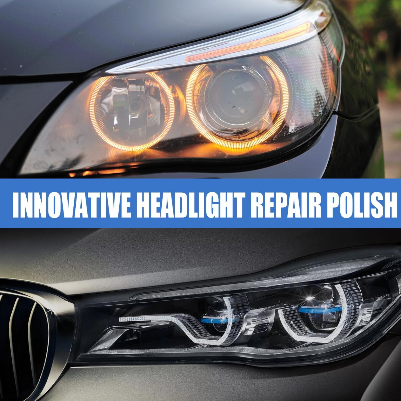 2024 New Car Headlight Restoration Kit - 2 Pack Headlight Repair & Polishing Fluid for Cloudy, Yellowed, or Foggy Headlights - Restores Clarity & Brightness for Safer Night Driving
