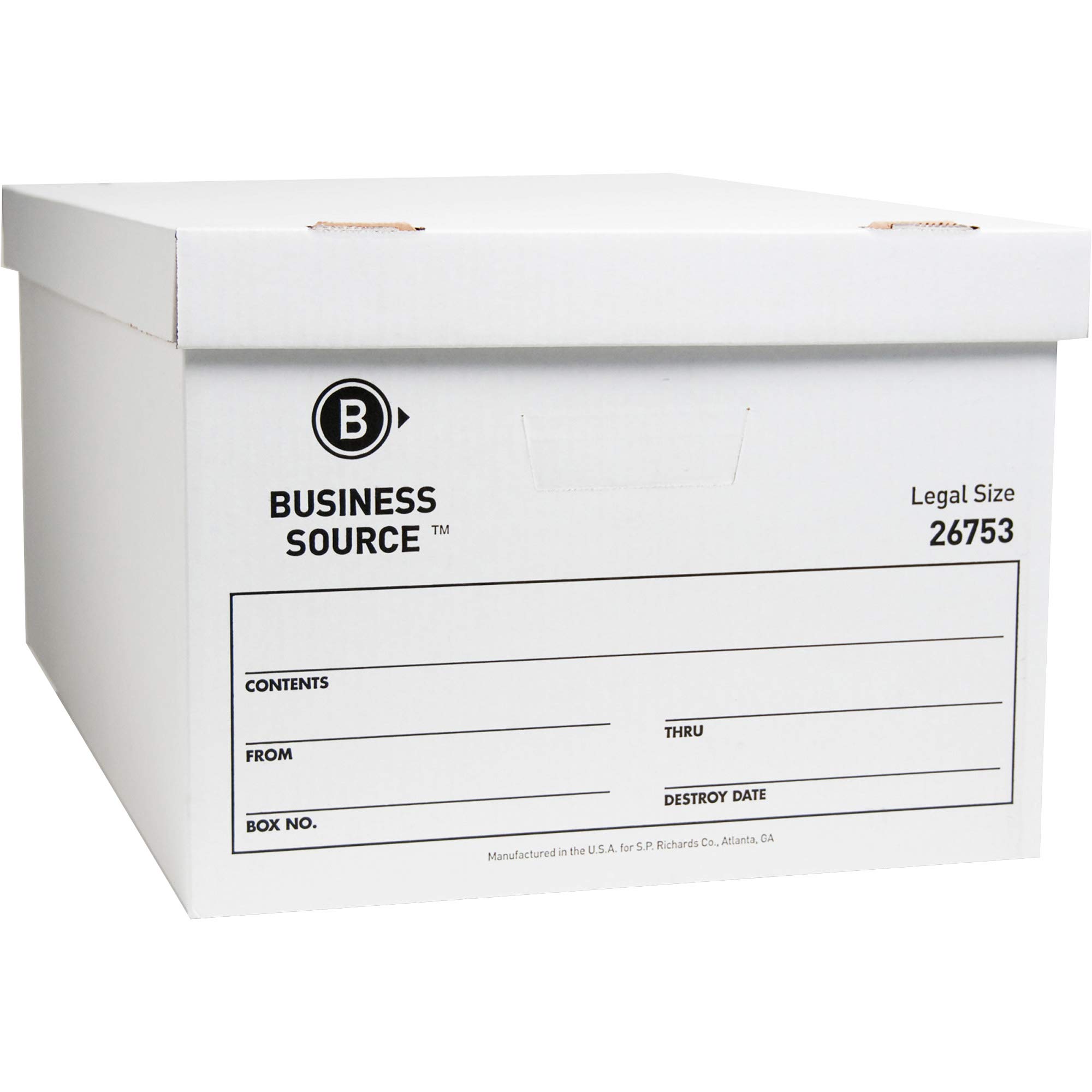 Business Source Lift-Off Lid Light Duty Storage Box - Organize Office Supplies, Files & Documents - Perfect for Home Office, School & Workplace Organization