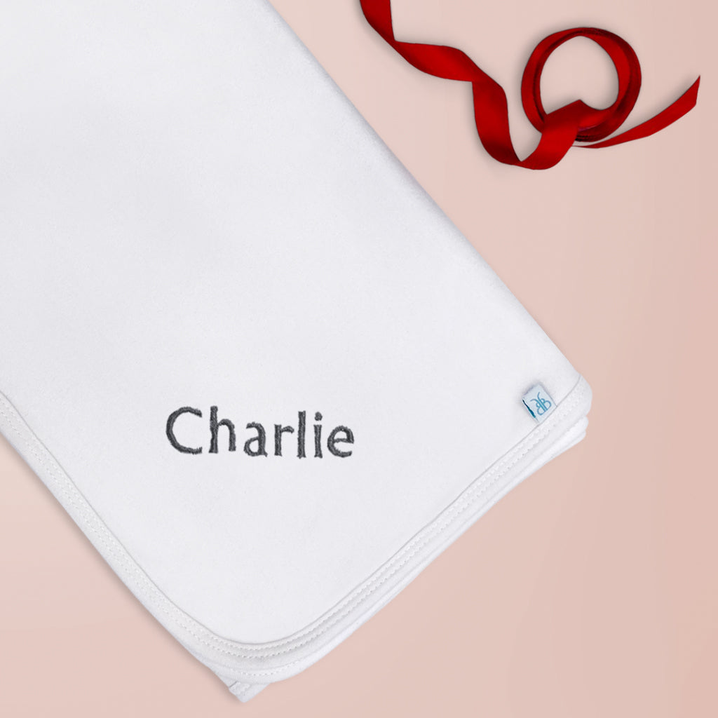 Personalized Christmas Snuggle Wrap with Berkeley Bear - Cozy Grey Blanket for Holiday Gifts, Winter Comfort & Family Movie Nights