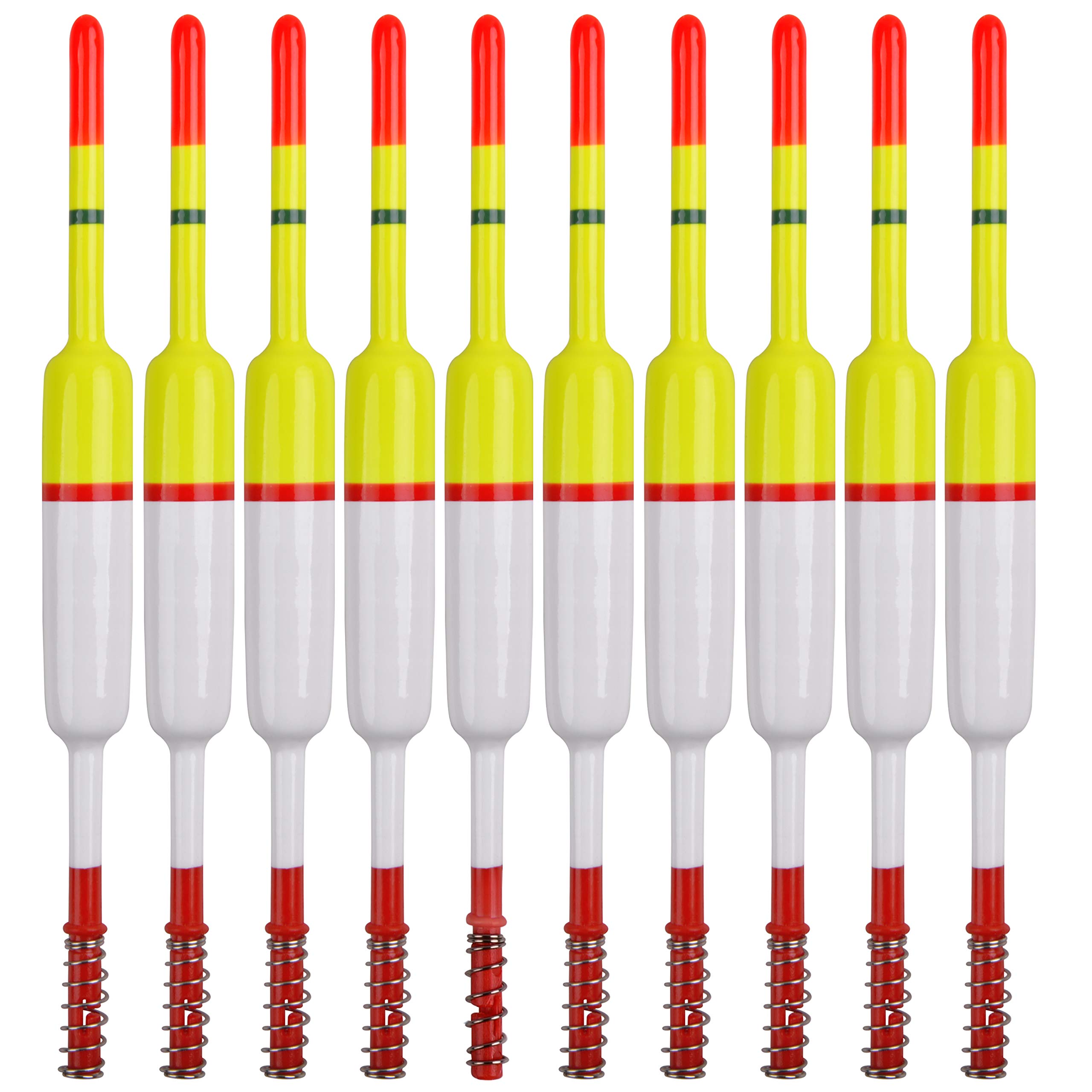 OROOTL Wood Slip Bobbers for Fishing - 10 Pack Balsa Floats & Spring Slip Bobbers - Crappie, Catfish, Panfish, Walleye Fishing Tackle Accessories - Perfect for Freshwater & Ice Fishing Scenarios