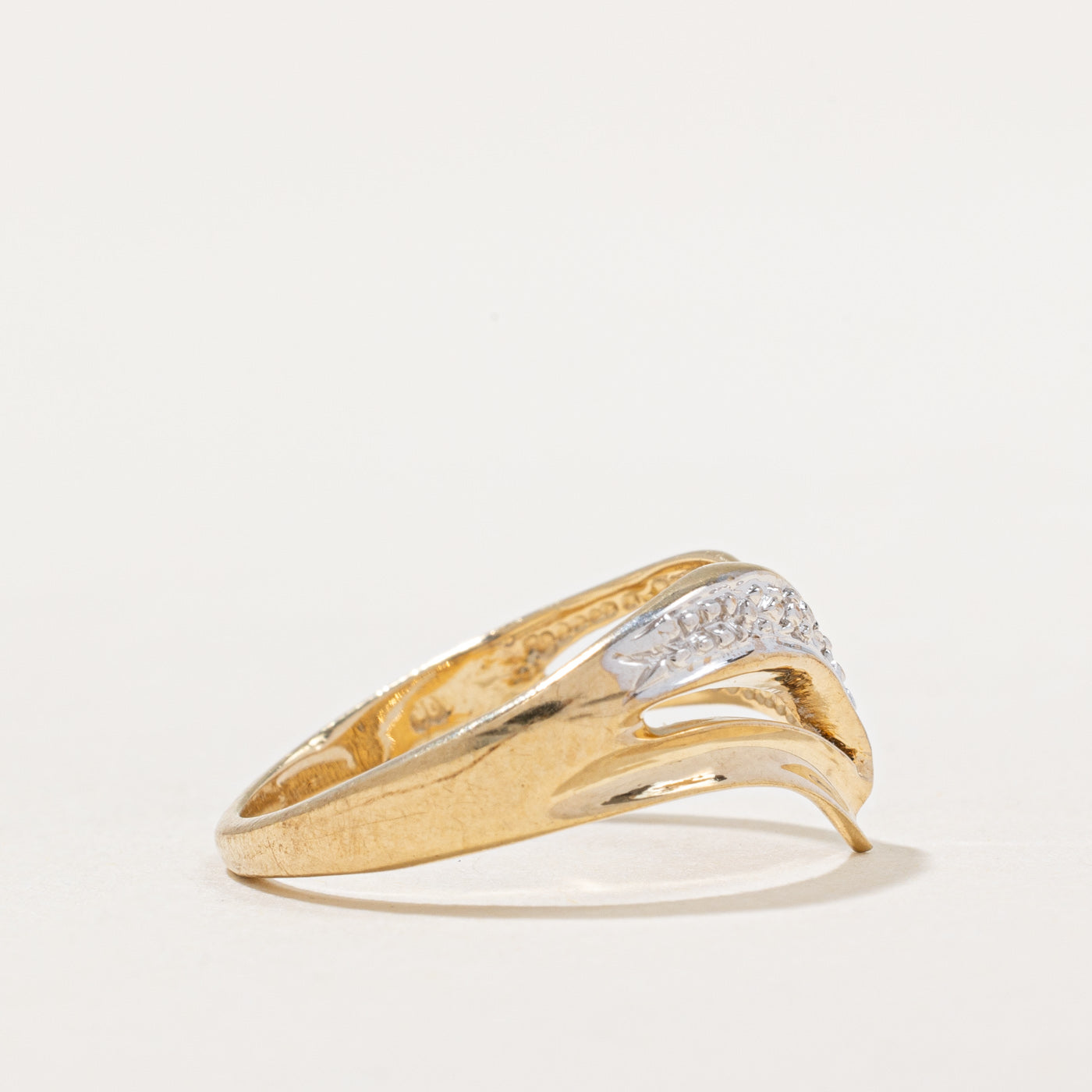 0.005ct Diamond Chevron Ring for Women - Size 7 | Elegant Stackable Band for Wedding, Anniversary & Everyday Wear