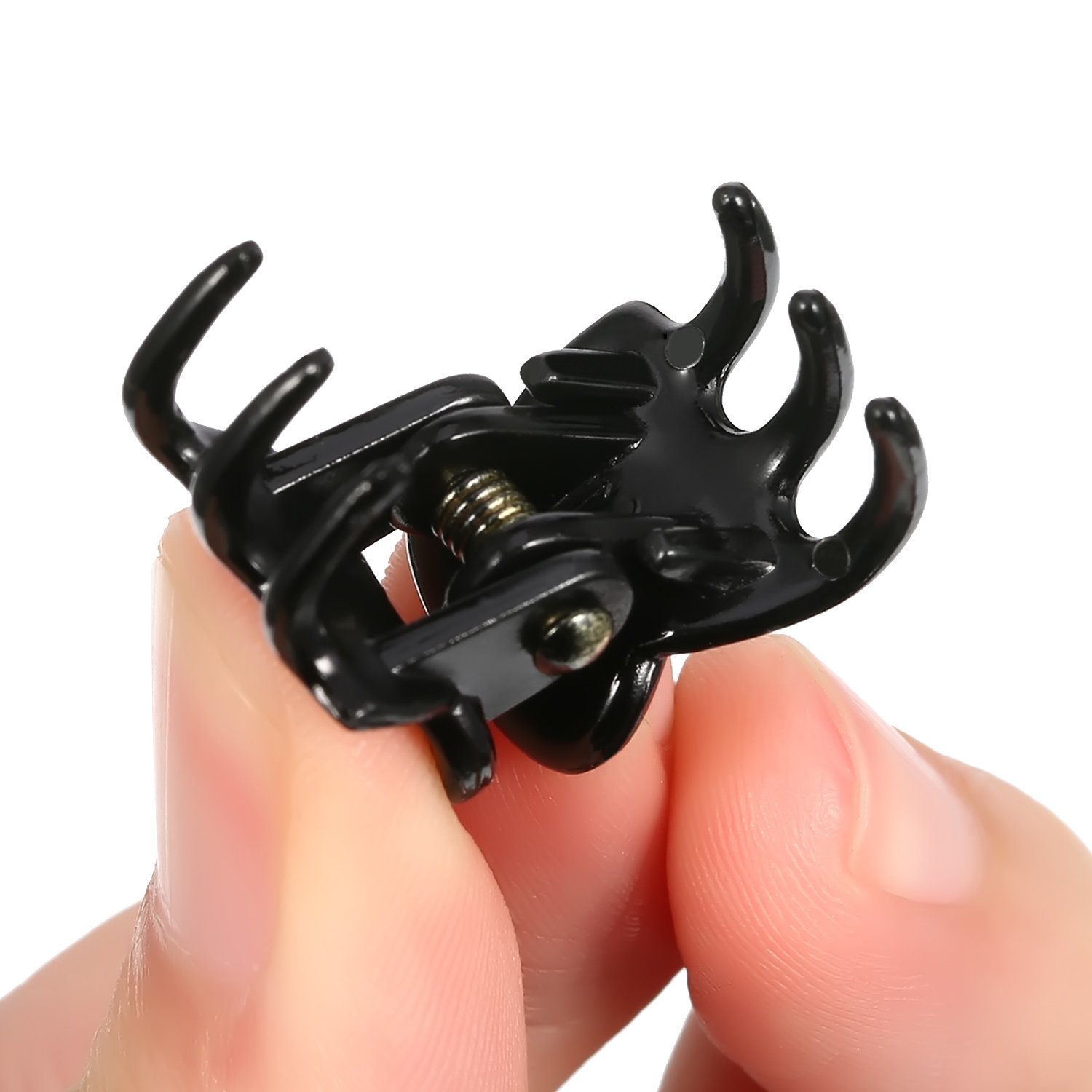 24 Pcs Mini Butterfly Hair Clips - Small Hair Claws Pins for Women, Girls & Teens - Plastic Hair Accessories for Braids, Ponytails & Updos (Black)