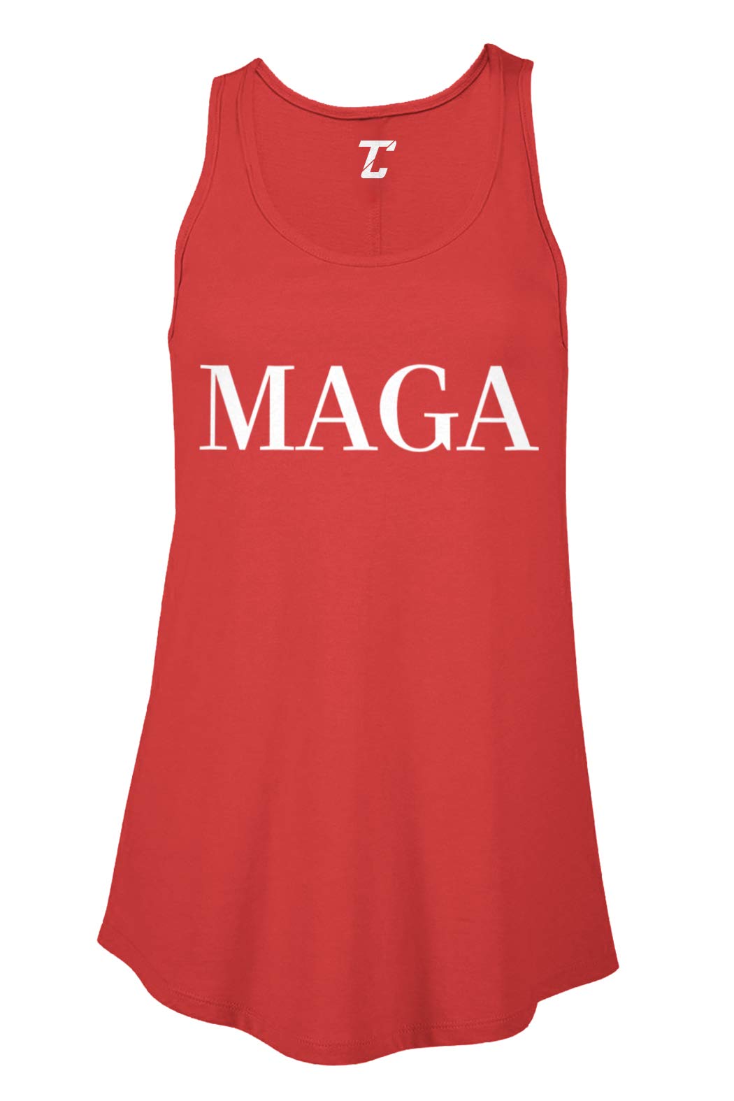 Trump Women's Flowy Tank Top - Make America Great Again MAGA Slogan - Comfortable & Stylish for Political Rallies, Patriotic Events & Casual Wear