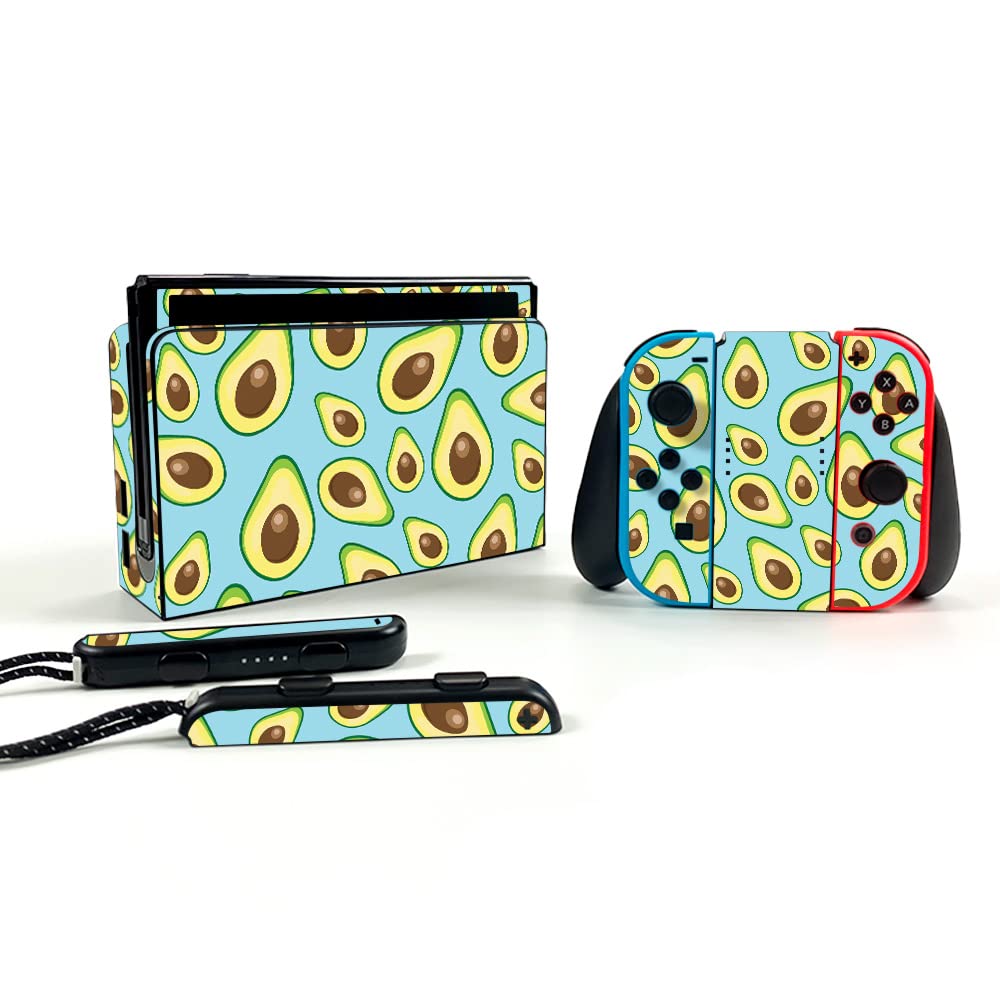 MightySkins Blue Avocados Vinyl Decal Wrap for Nintendo Switch OLED - Protective, Durable, Easy to Apply & Remove | Made in USA | Perfect for Gaming, Travel & Personalization