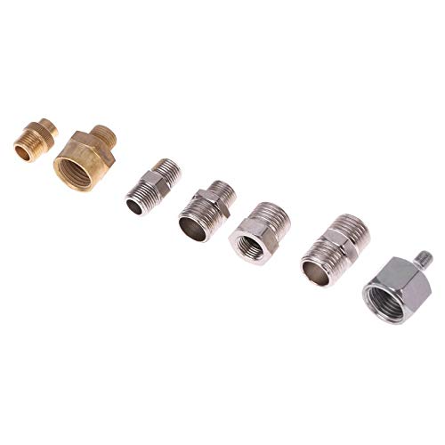 7Pcs Airbrush Adaptor Kit - PPFT40395 Pipe Fitting Connector Set for Compressor & Spray Gun Hose | Perfect for Automotive Painting, DIY Crafts & Airbrush Art Projects