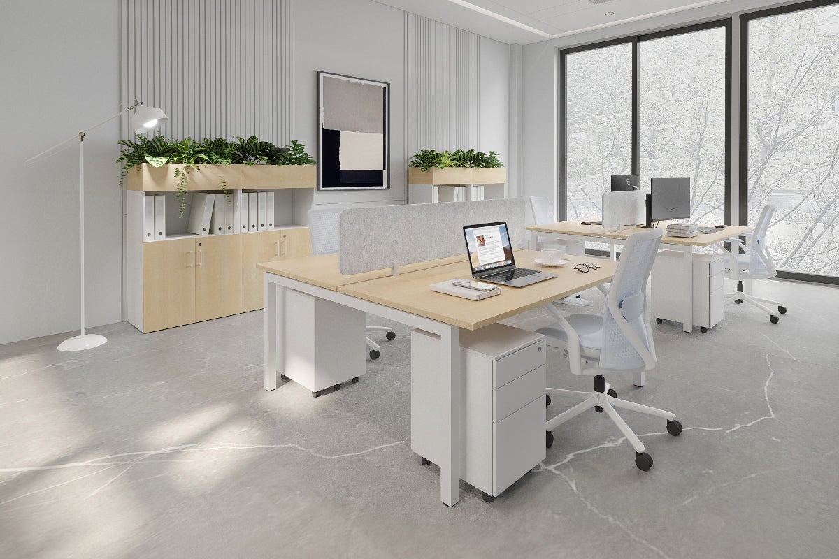 Quadro Square Legs 2 Person Office Workstation Desk [63