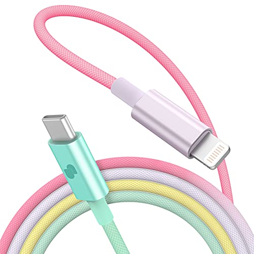 UMETRAVEL MFi Certified USB C to Lightning Cable 3.3ft - Fast Charging Braided Nylon iPhone Charger Cord with Power Delivery for iPhone 13/12/11/X/8 - Durable & Tangle-Free (Rainbow) - Perfect for Home, Office & Travel Charging