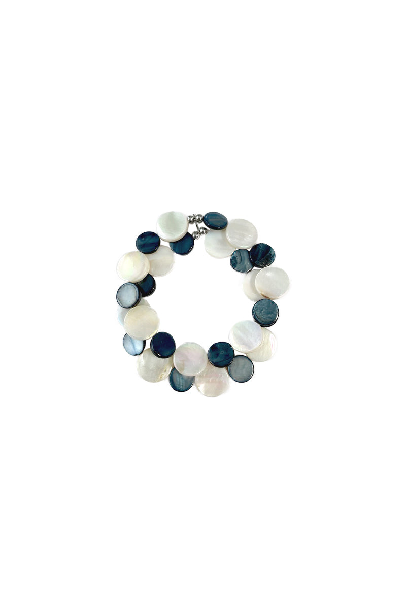 Elegant Black & White Mother of Pearl Bracelet for Women | Handmade Shell Jewelry | Perfect for Weddings, Parties & Everyday Wear